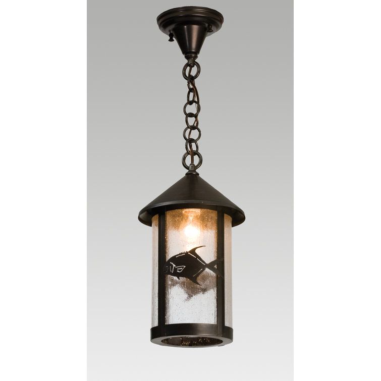 Bronze and Glass Mini Indoor/Outdoor Lantern Pendant
