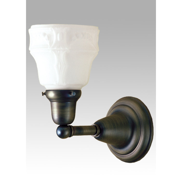 Garland Antique White Glass & Solid Brass 9.5" Dimmable Sconce