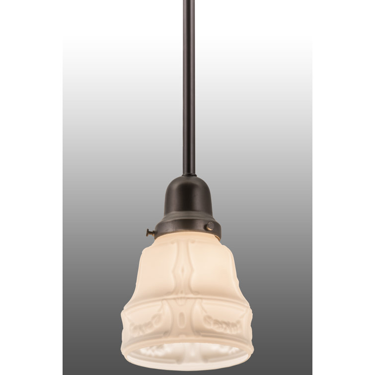 Brown Glass Mini Pendant Light with Brass Hardware