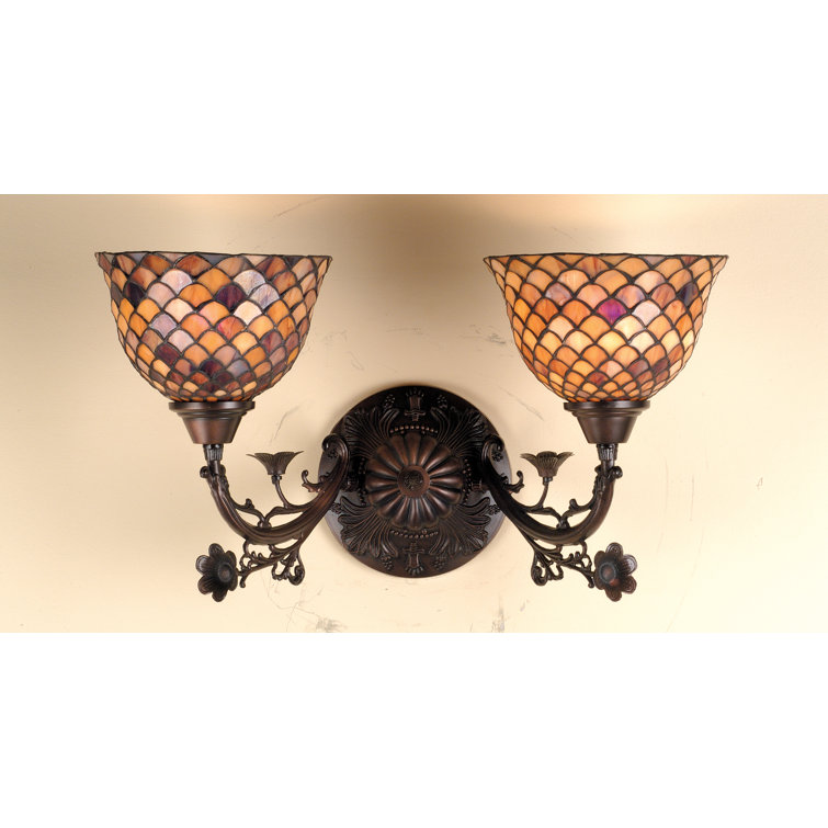 Bronze & Black 2-Light Dimmable Direct Wired Sconce