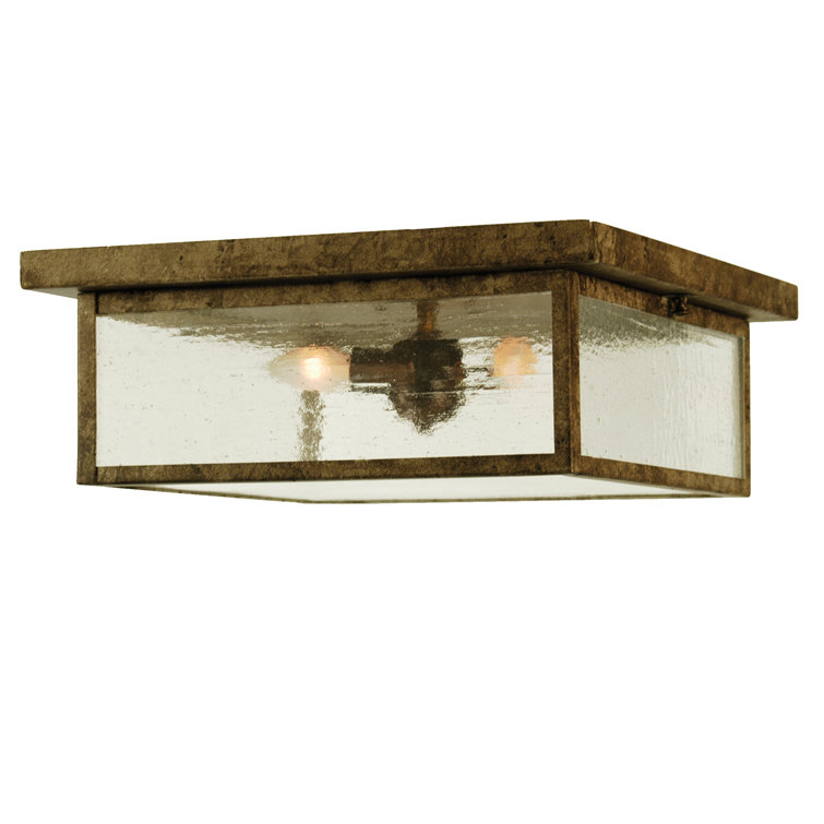 Mission Prime 3-Light Glass Flush Mount for Indoor/Outdoor Use