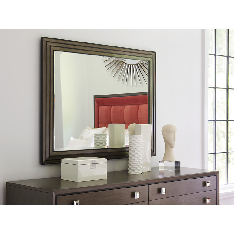 Platinum Gray 48" Wood Rectangular Dresser Mirror