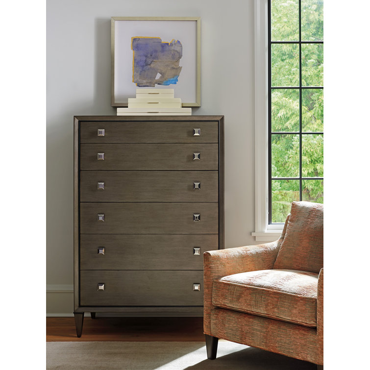 Ariana Remy Platinum Gray 6-Drawer Transitional Chest
