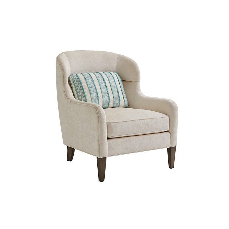 Misty Gray Barrel Accent Chair with Upholstery