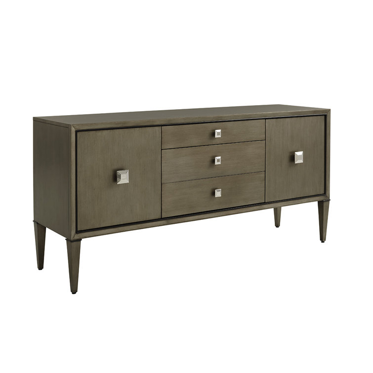 Ariana Transitional Gray and Brown 3-Drawer Sideboard