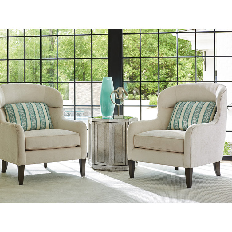 Misty Gray Barrel Accent Chair with Upholstery