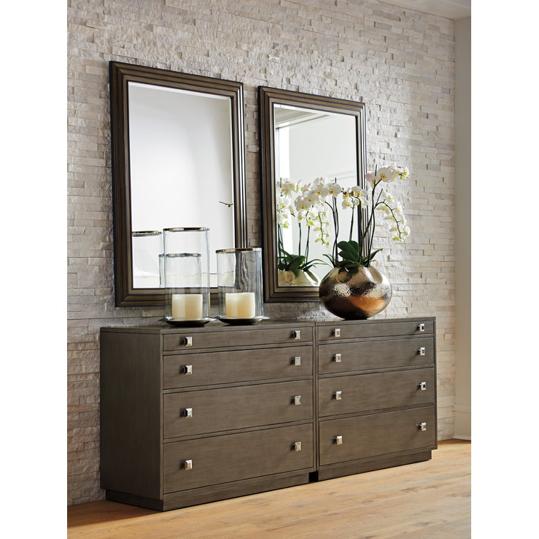 Platinum Gray 48" Wood Rectangular Dresser Mirror