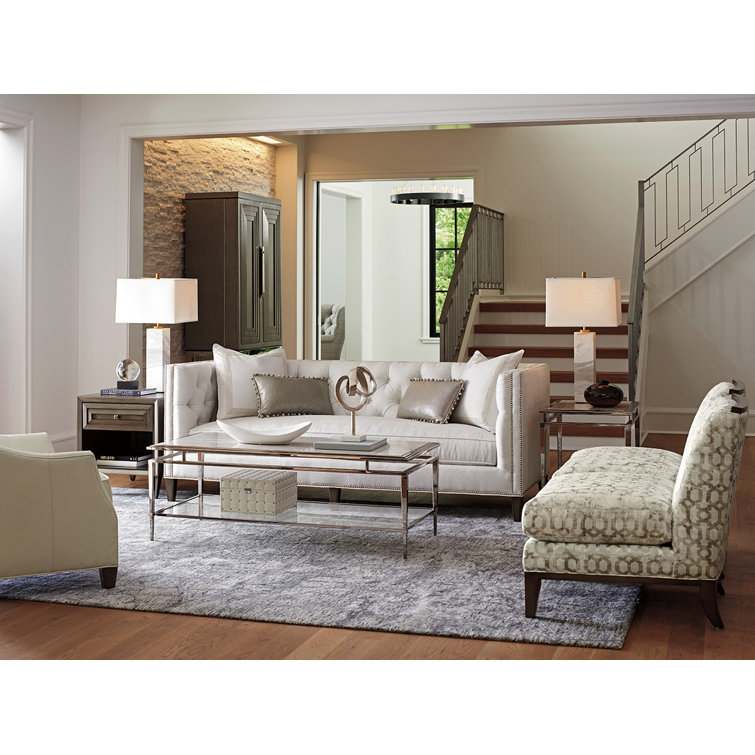 Modern Verona Brown Wood and Metal End Table with Storage