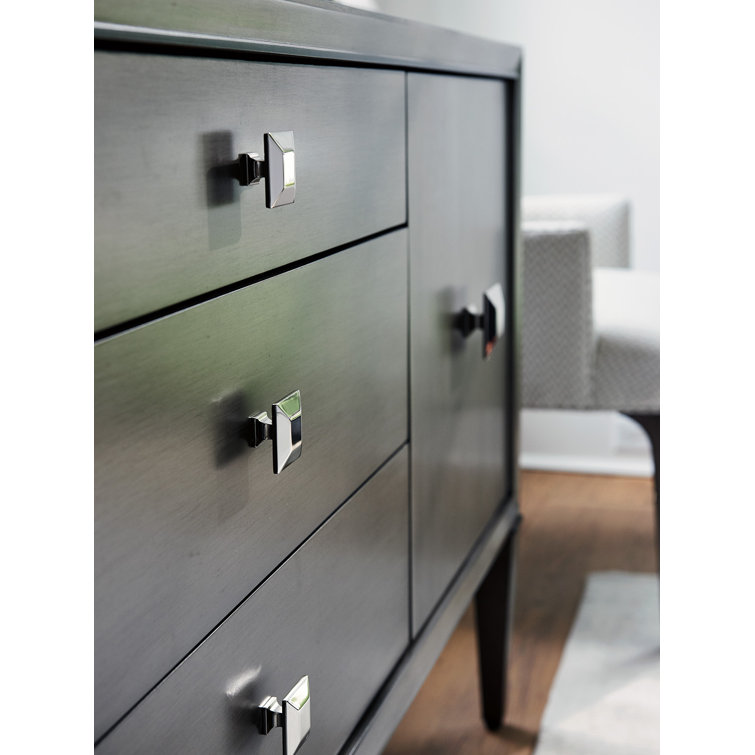 Ariana Transitional Gray and Brown 3-Drawer Sideboard