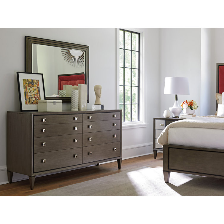 Platinum Gray 48" Wood Rectangular Dresser Mirror