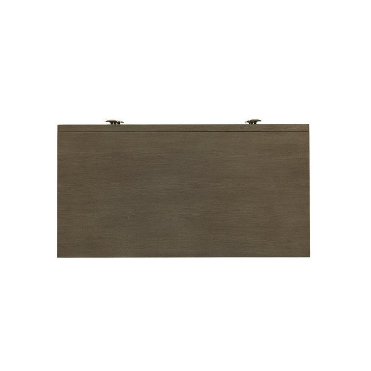 Transitional Gray-Brown 3-Drawer Nightstand with Brushed Glaze