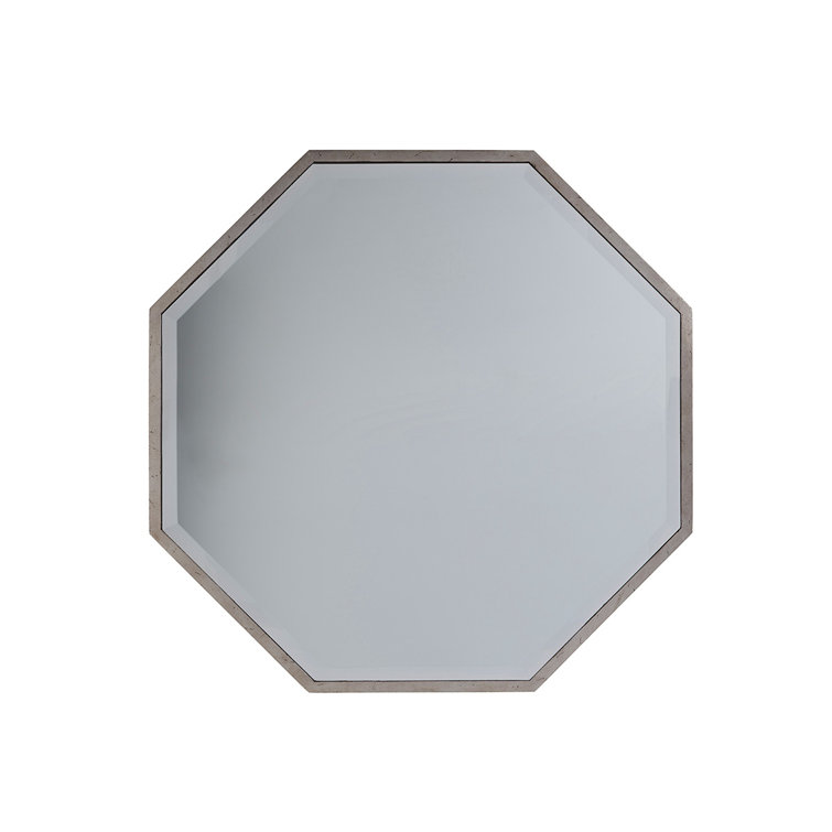 Beige and Silver Contemporary Octagonal Cocktail Table with Storage
