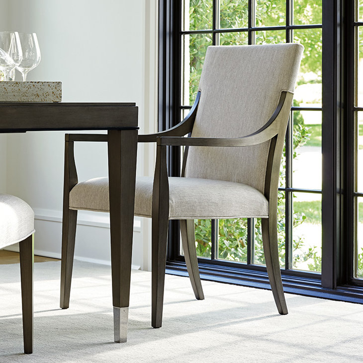 Ariana Silver Gray Linen Upholstered Arm Chair