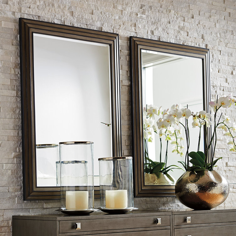 Platinum Gray 48" Wood Rectangular Dresser Mirror