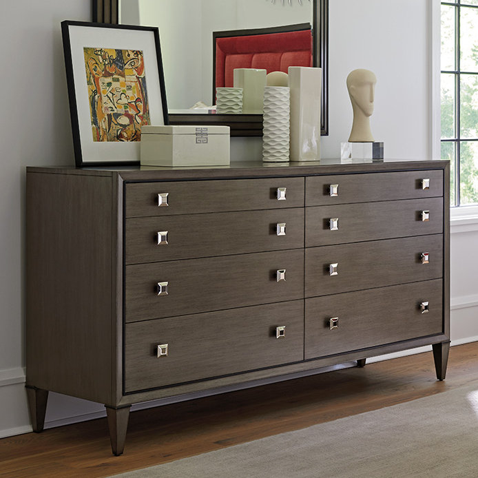 Gray Double Dresser with Soft Close Drawers
