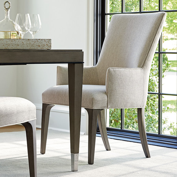 Bellamy Natural Upholstered Arm Chair with Wood Legs