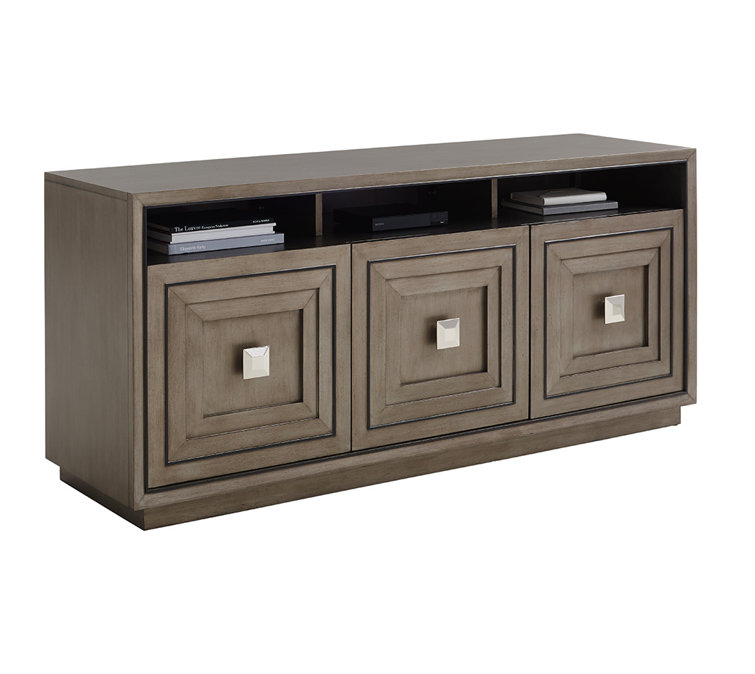 Ariana 68'' Charcoal Gray Modern Media Console with Cabinet