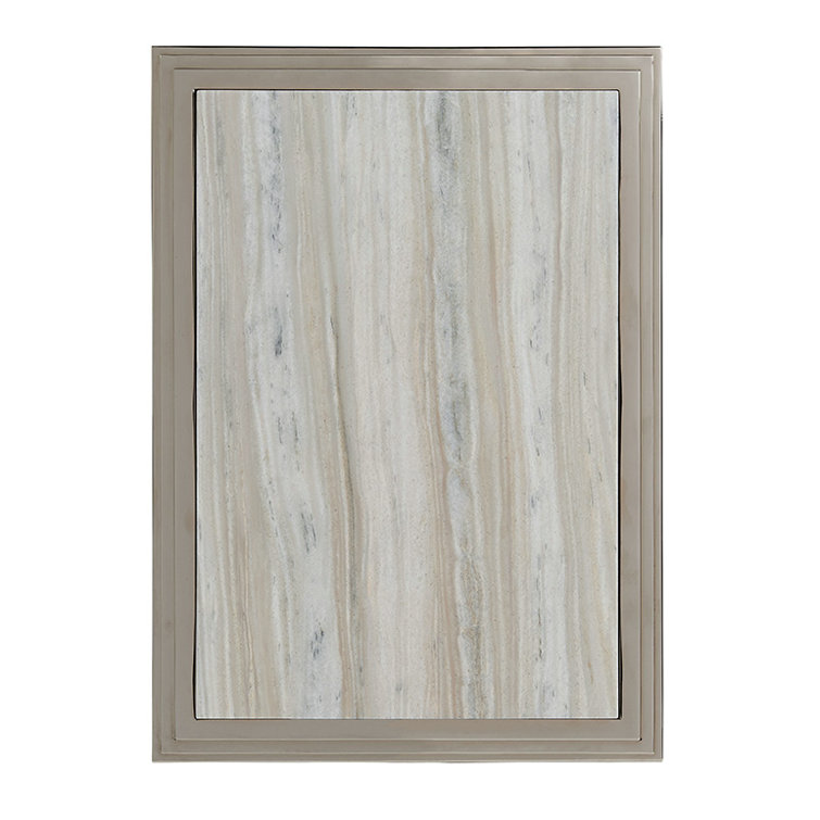 Ariana Contemporary Silver Marble & Stainless Steel End Table