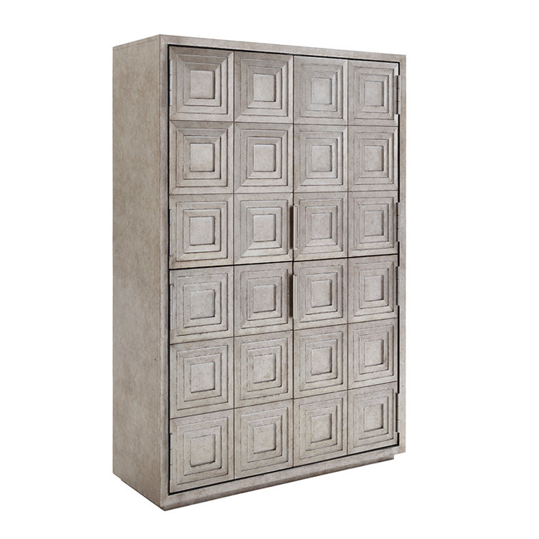 Gray Freestanding Cabinet with Adjustable Shelving