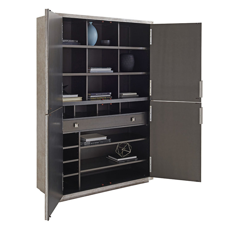 Gray Freestanding Cabinet with Adjustable Shelving