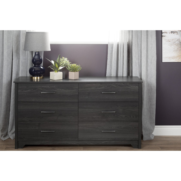 Gray Oak Double Dresser with Soft Close Drawers