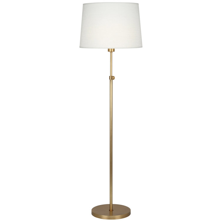Koleman 49.25'' Aged Brass Adjustable Floor Lamp with Oyster Linen Shade