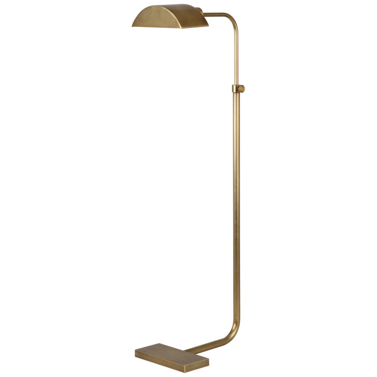 Adjustable Bronze Metal Floor Lamp with Aged Brass Finish