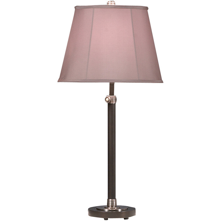 Bruno Adjustable 26" Lead Bronze Table Lamp with Gray Taupe Shade