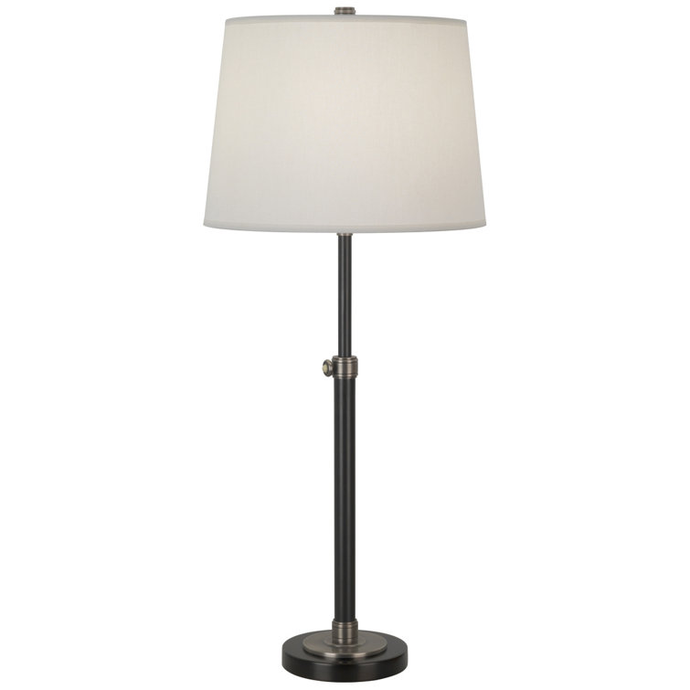 Bronze Adjustable Column Table Lamp with Ivory Shade
