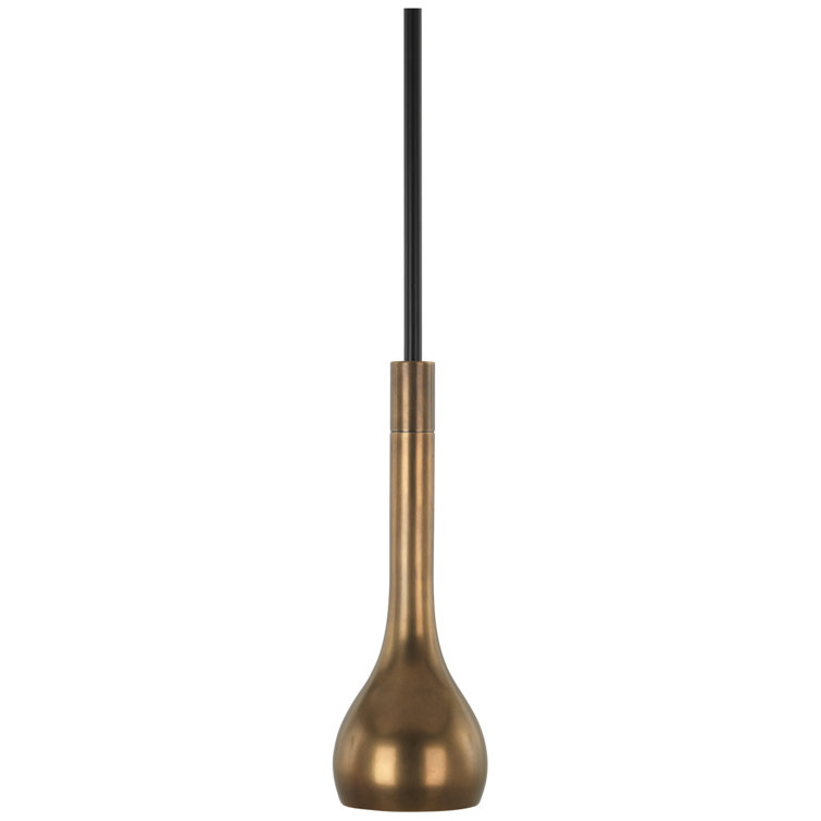 Axis Tear Drop 12.5" Aged Brass Pendant with Cocoa Brown Accents