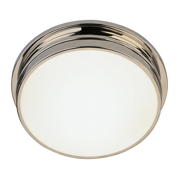 Roderick 13.5" Polished Nickel Glass Drum Flush Mount