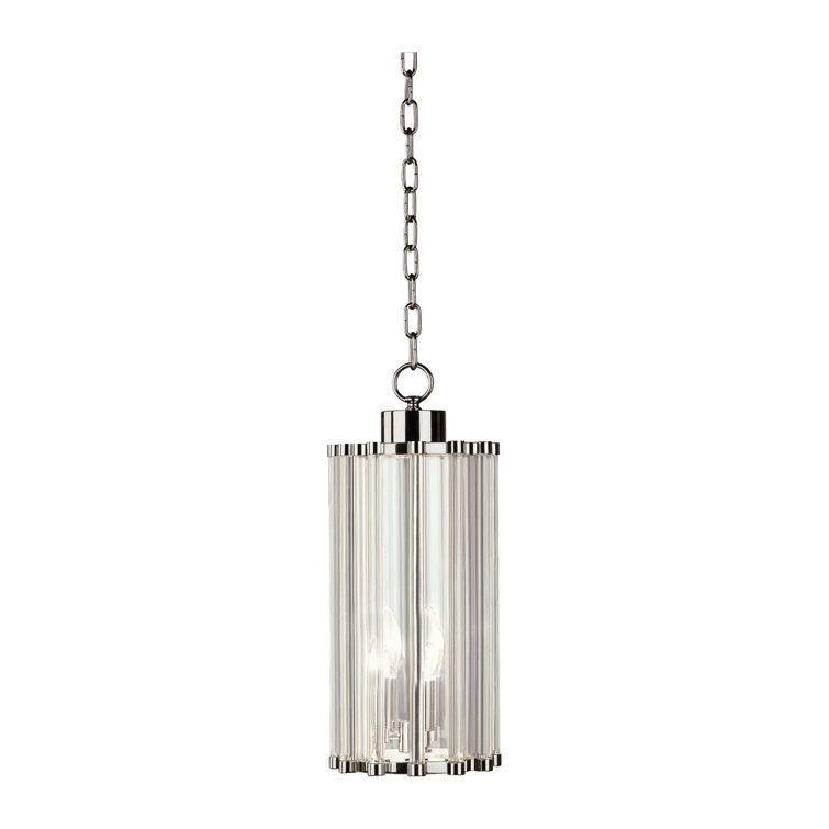 Cole 17" Polished Nickel and Crystal Mini Pendant Light