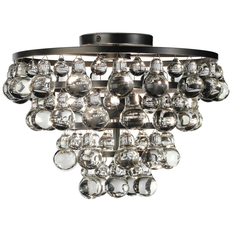 Elegant Globe Glass & Bronze Flush Mount Ceiling Light