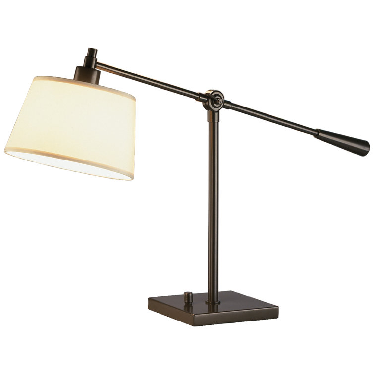 Adjustable Deep Bronze 15.75" Table Lamp with Snowflake Fabric Shade