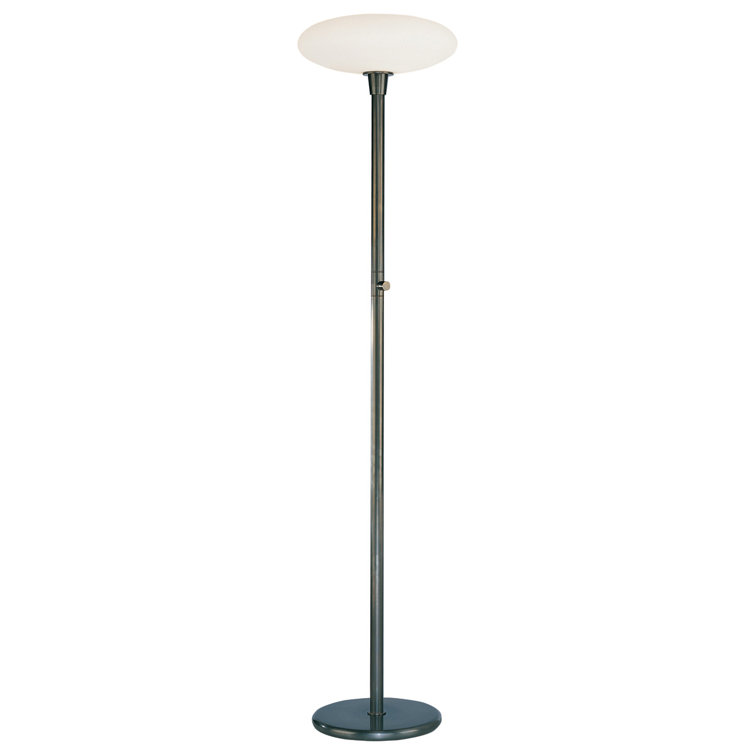 Elegant Ovo 66'' Torchiere in Deep Patina Bronze with Frosted Glass Shade