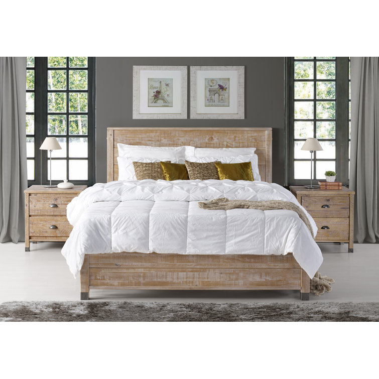 Baja Elegance 2-Drawer Barnwood Nightstand with Steel Accents