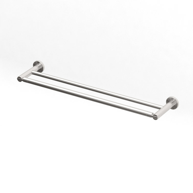 Channel Satin Nickel 24-Inch Double Wall Mounted Towel Bar
