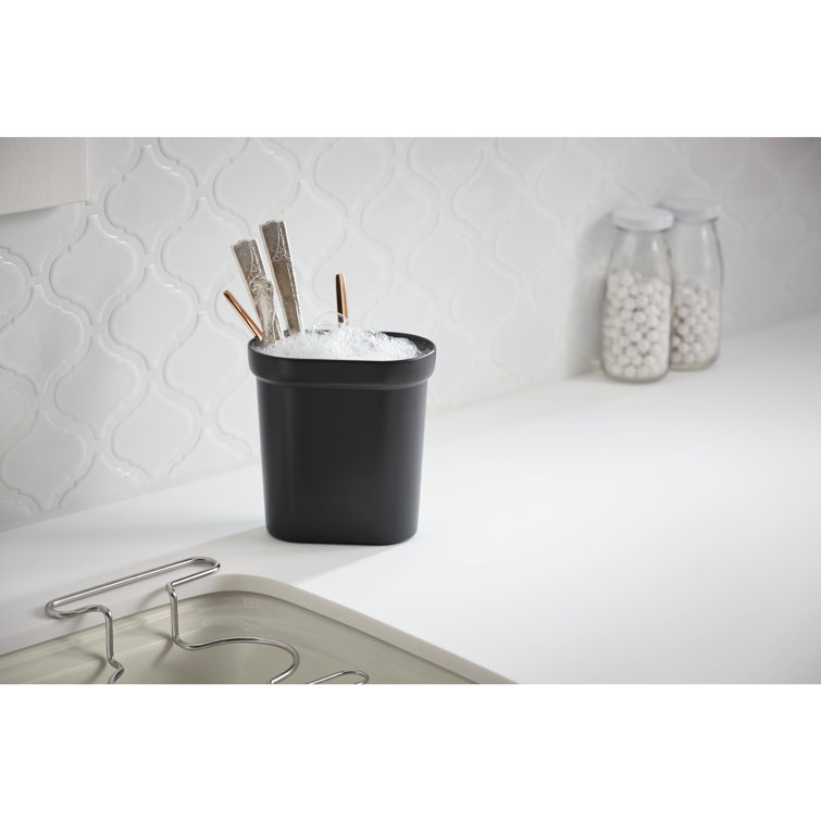 Charcoal Expandable Kitchen Sink Utility Rack with Soaking Cup