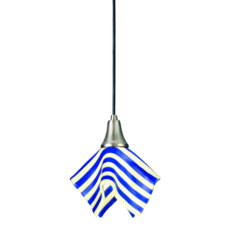 Metro Fusion Slick Mini 1-Light Nickel & Glass Pendant