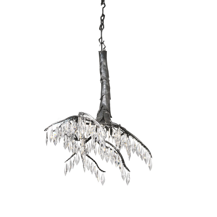 Mini 34" Chrome Crystal Icicle-Inspired Pendant Light