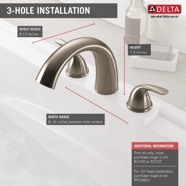 Stainless Steel Modern Widespread Deck Mounted Faucet