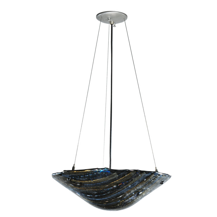 Metro Fusion 2-Light Cielo di Notte Black Glass Bowl Pendant