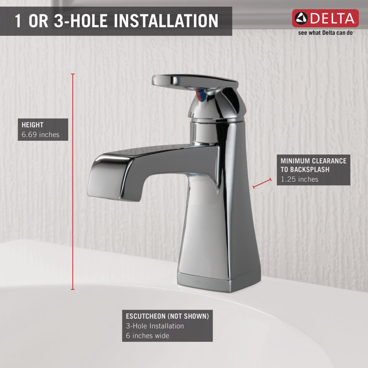 Ashlyn Chrome Single Handle Modern Bathroom Faucet