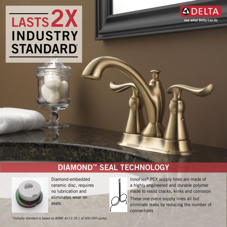 Linden Modern Centerset Zinc Bathroom Faucet in Champagne Bronze
