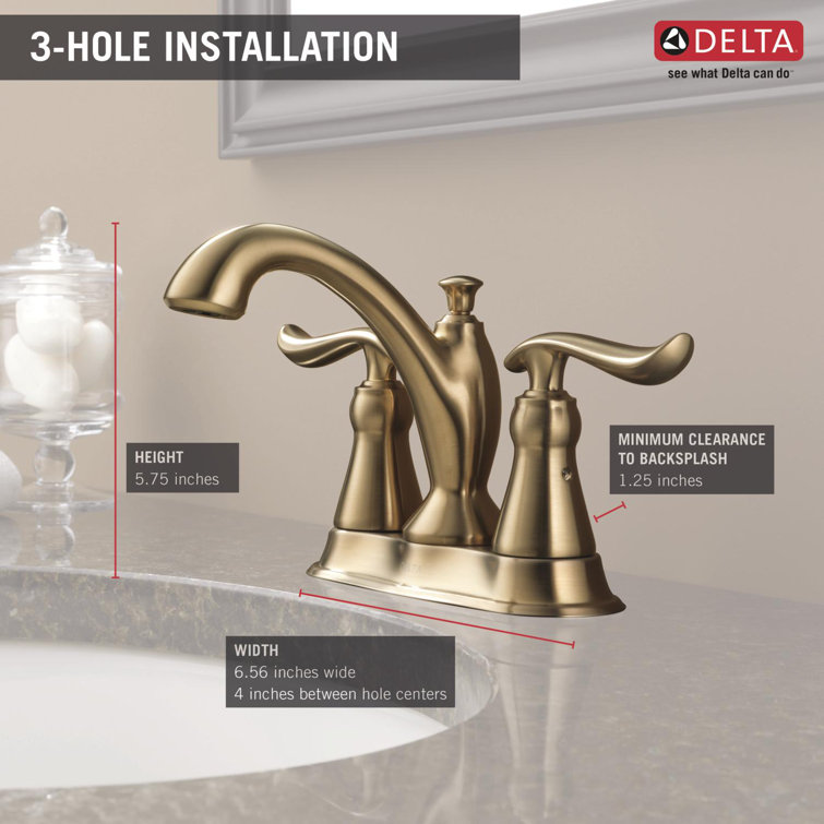 Linden Modern Centerset Zinc Bathroom Faucet in Champagne Bronze