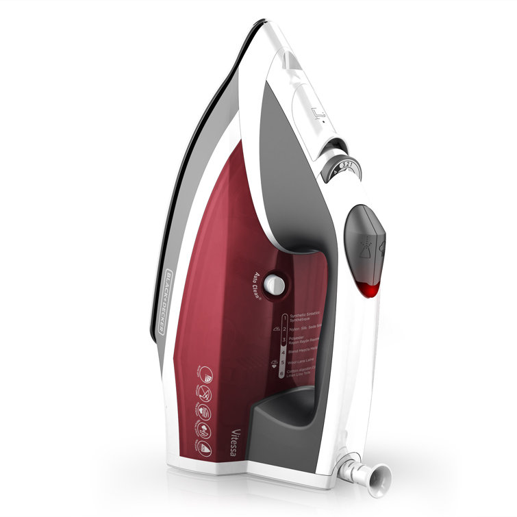 Vitessa Advanced Red and White Steam Iron with Nonstick Soleplate