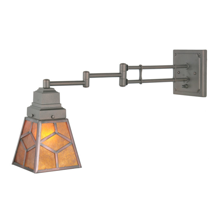 Amber Mica Bronze Swing Arm Wall Sconce