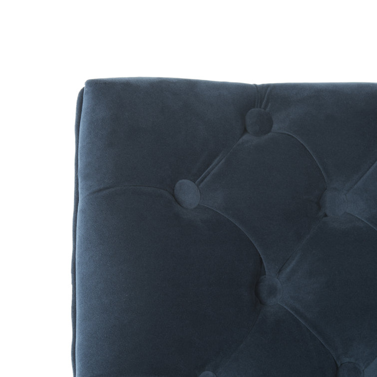 Transitional Soho Navy Velvet Tufted Adjustable Desk Chair