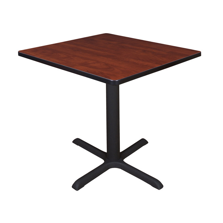 Cain 36" Cherry Melamine Square Breakroom Table with Metal Base