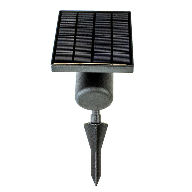 Black Solar LED Pathway Spotlights with Dusk to Dawn Sensor, 2-Pack